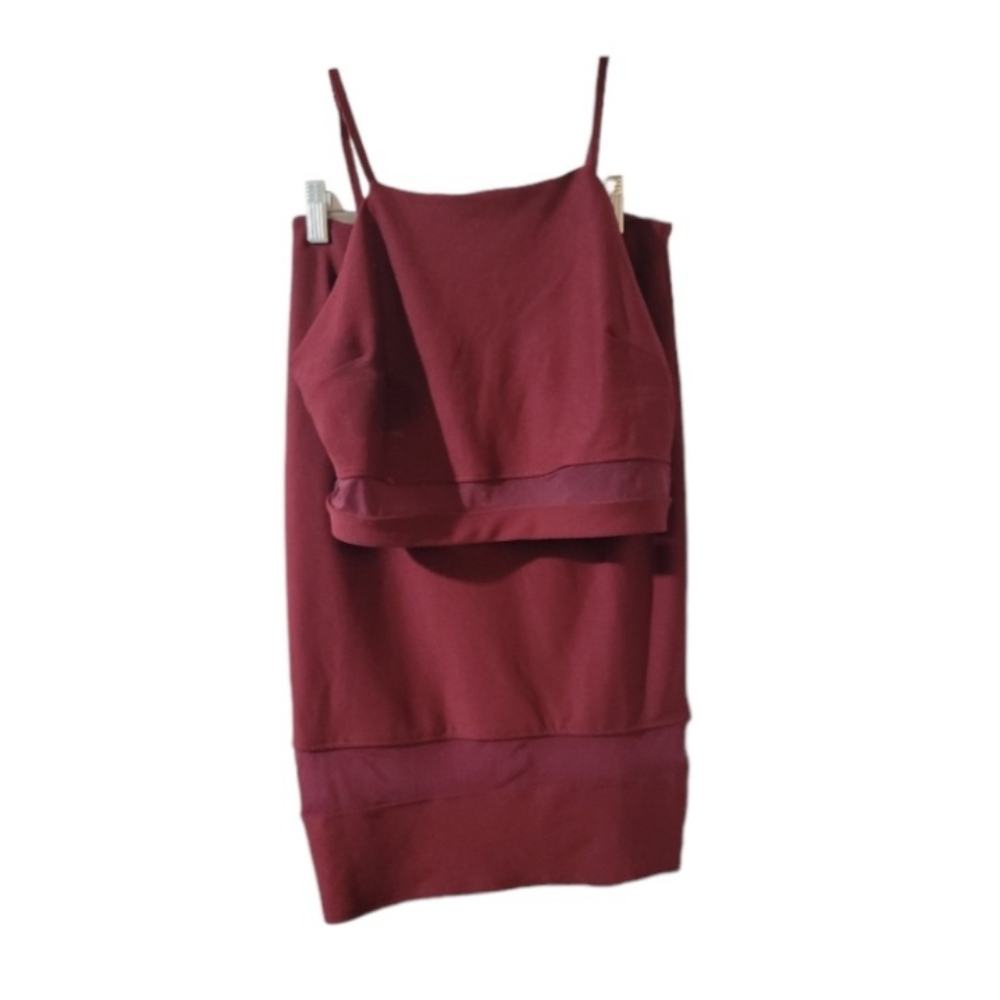 Burgundy Skirt and crop Top set